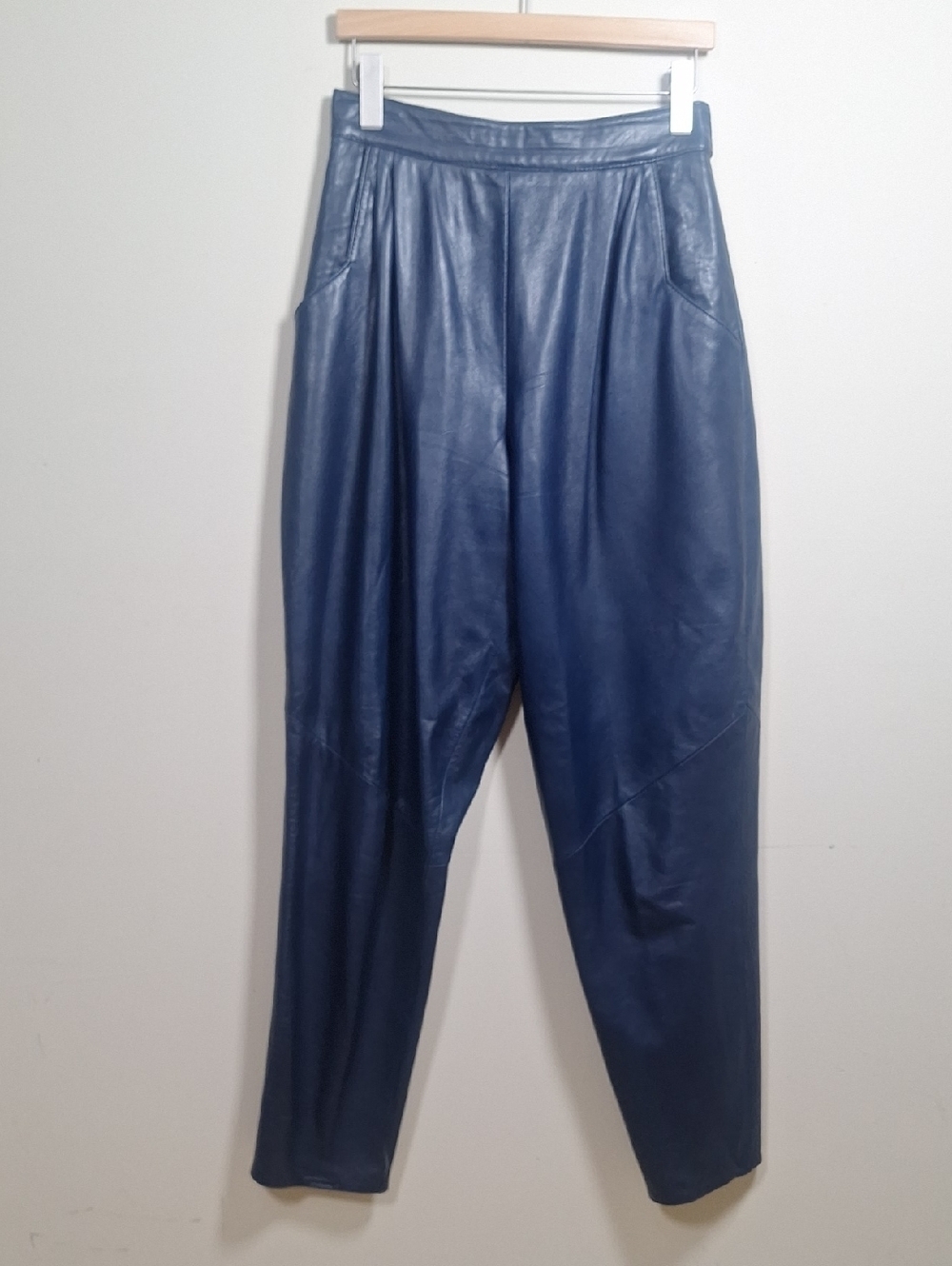 Originaux Pablo Vintage Hi Waisted Navy Blue Leather Balloom Pants SIZE 8